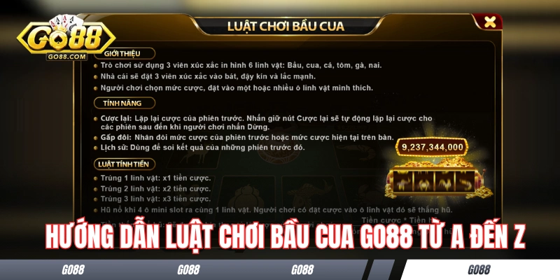 Bầu Cua GO88 - Sức Hút Khủng Từ Trò Đỏ Đen Dân Gian Lâu Đời 2 Hướng dẫn luật chơi Bầu Cua GO88 từ A đến Z